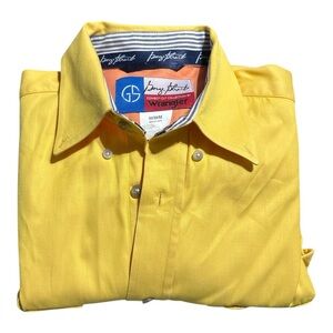 Wrangler Shirt Men's M George Strait Cowboy Cut Button Down 2 Layer Twill Yellow